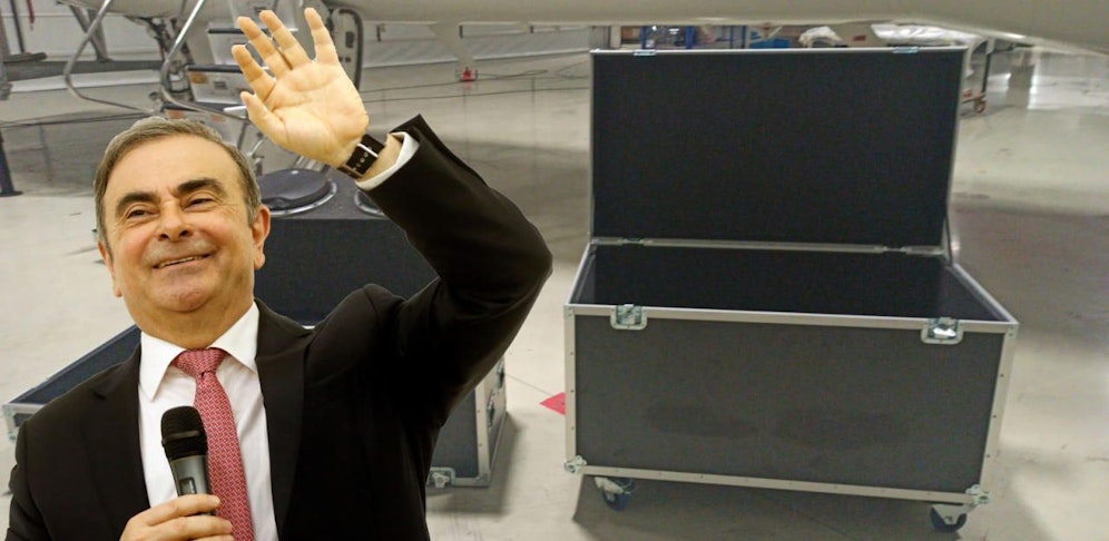 In diesem Koffer flüchtete Carlos Ghosn laut Polizei aus Japan.