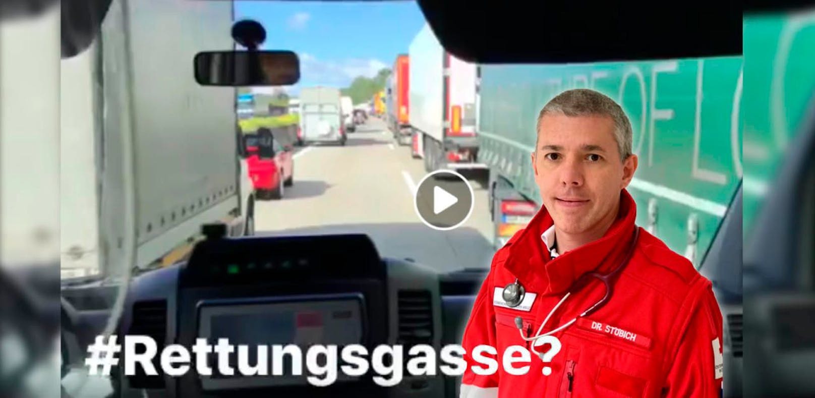 Notarzt Christoph Stöbich aus Linz erreicht mit seinem Rettungsgassen-Video jetzt auch die deutschen Medien.